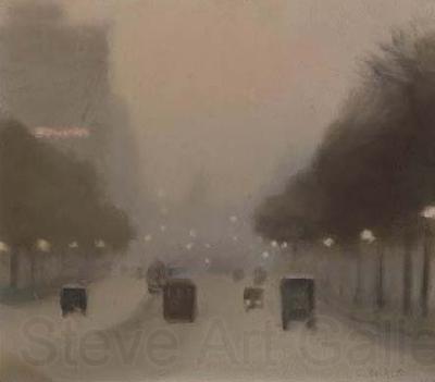 Clarice Beckett Evening, St Kilda Road Norge oil painting art
